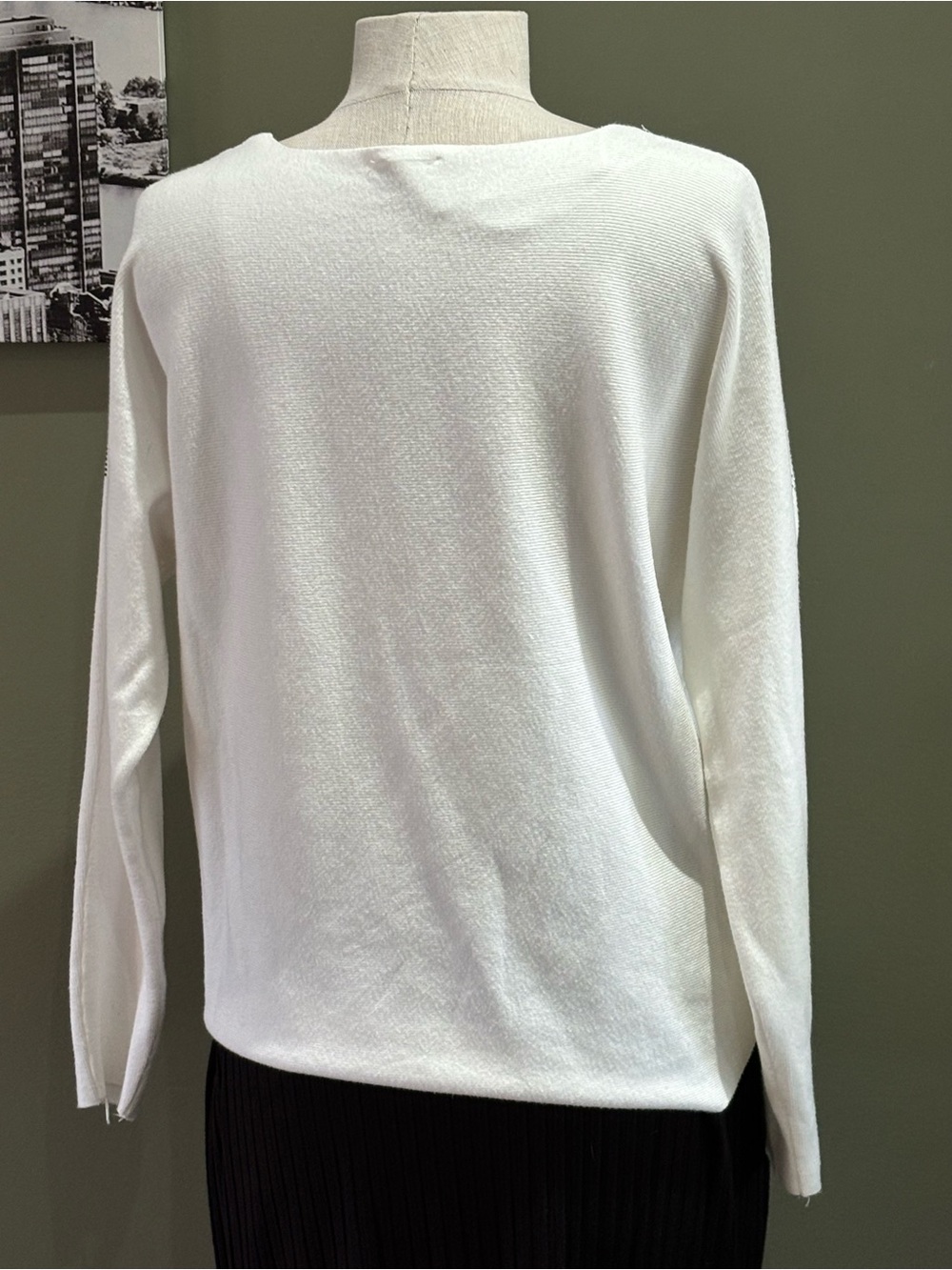 Women's White Embellished Crewneck Sweater - Picture 5 of 7